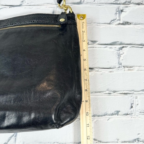 Coach Ashley Leather Hippie Black Reptile Trim Hobo Purse Handbag - Picture 13 of 15